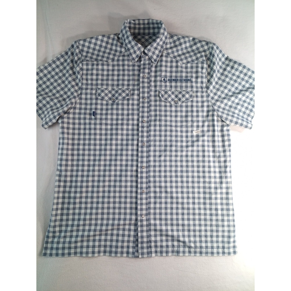 GameGuard Outdoors Shirt Mens XL Check Snap Fishing Short Sleeve Defender (,P)